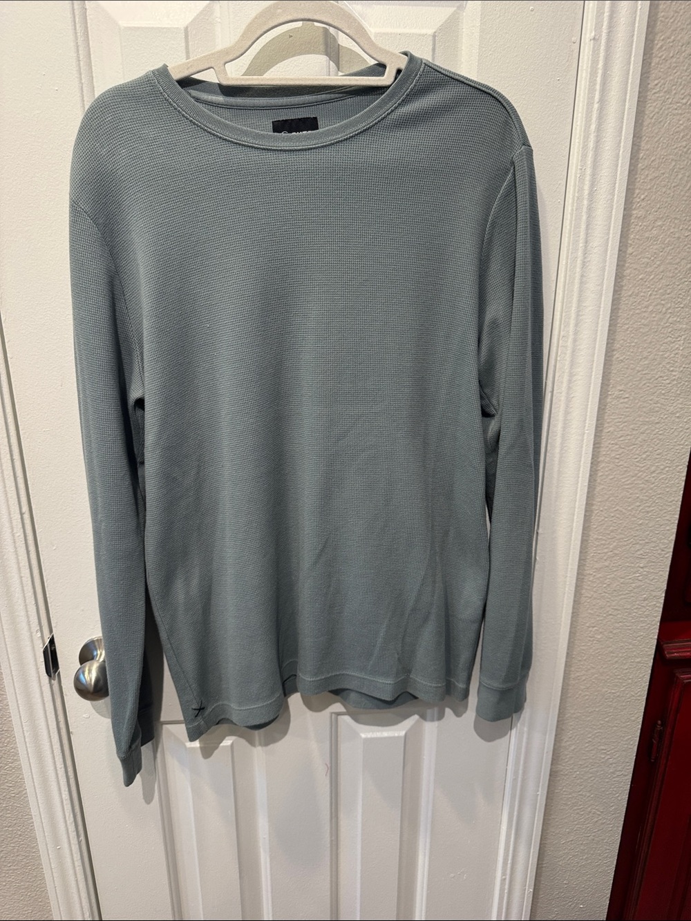 Cuts Clothing Men's Crewneck Waffle Sweater in Sage Green